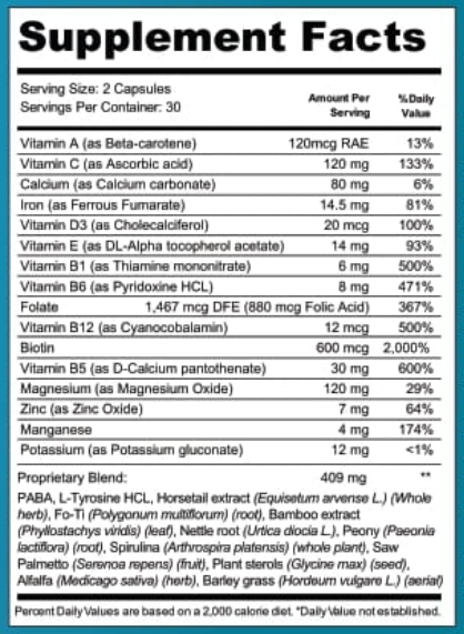 HairFortin-Supplement-Fact