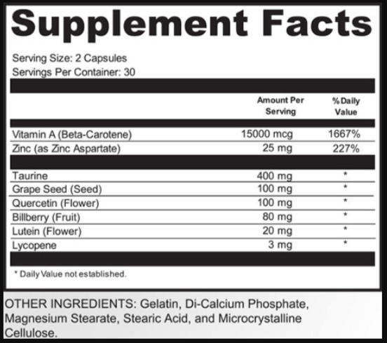 VariCose 911 Supplement Facts